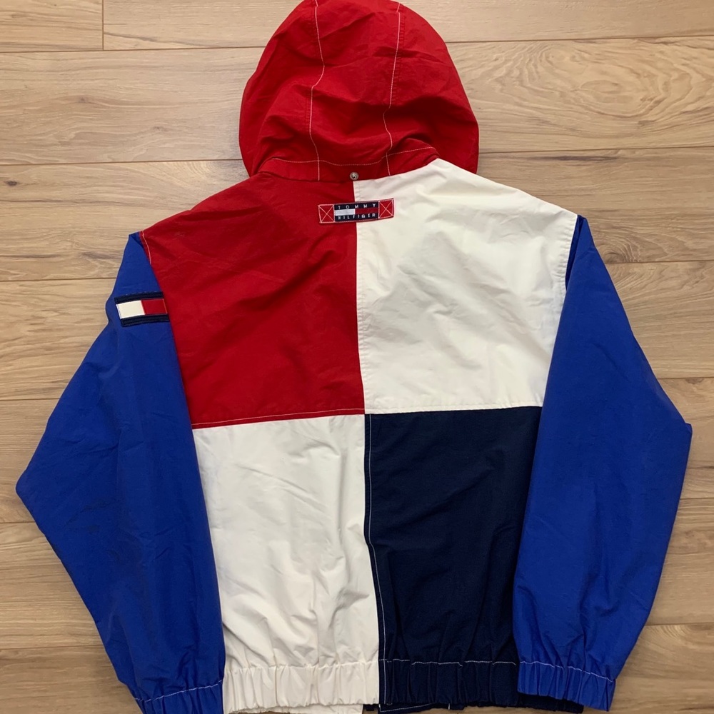 90’s Tommy Hilfiger Jacket + Packable Hood (Sz L) - Picture 11 of 12
